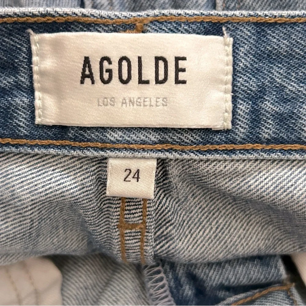 Agolde High Rise Straight Leg Distressed Jeans - Picture 4 of 11